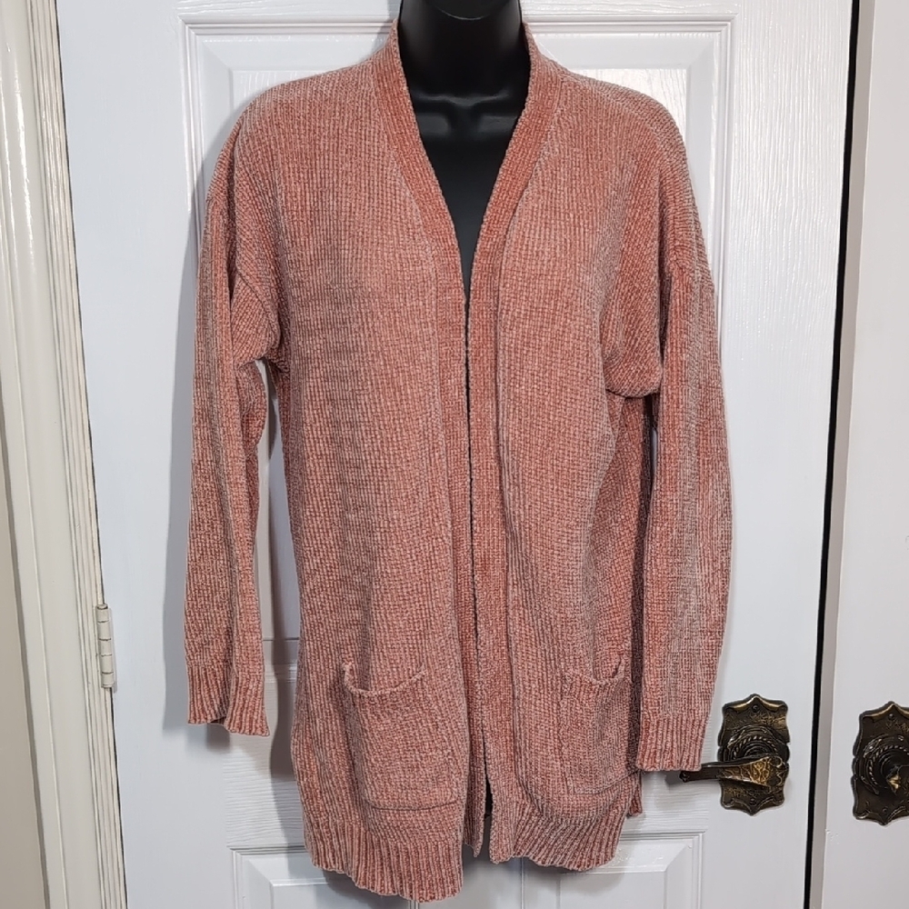 Vintage Bobbie Brooks Chenille Cardigan Peach Size Medium